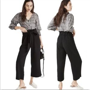 Madewell 🖤 Paperbag High Rise Wide Leg - Tie Waist Huston Crop Pants